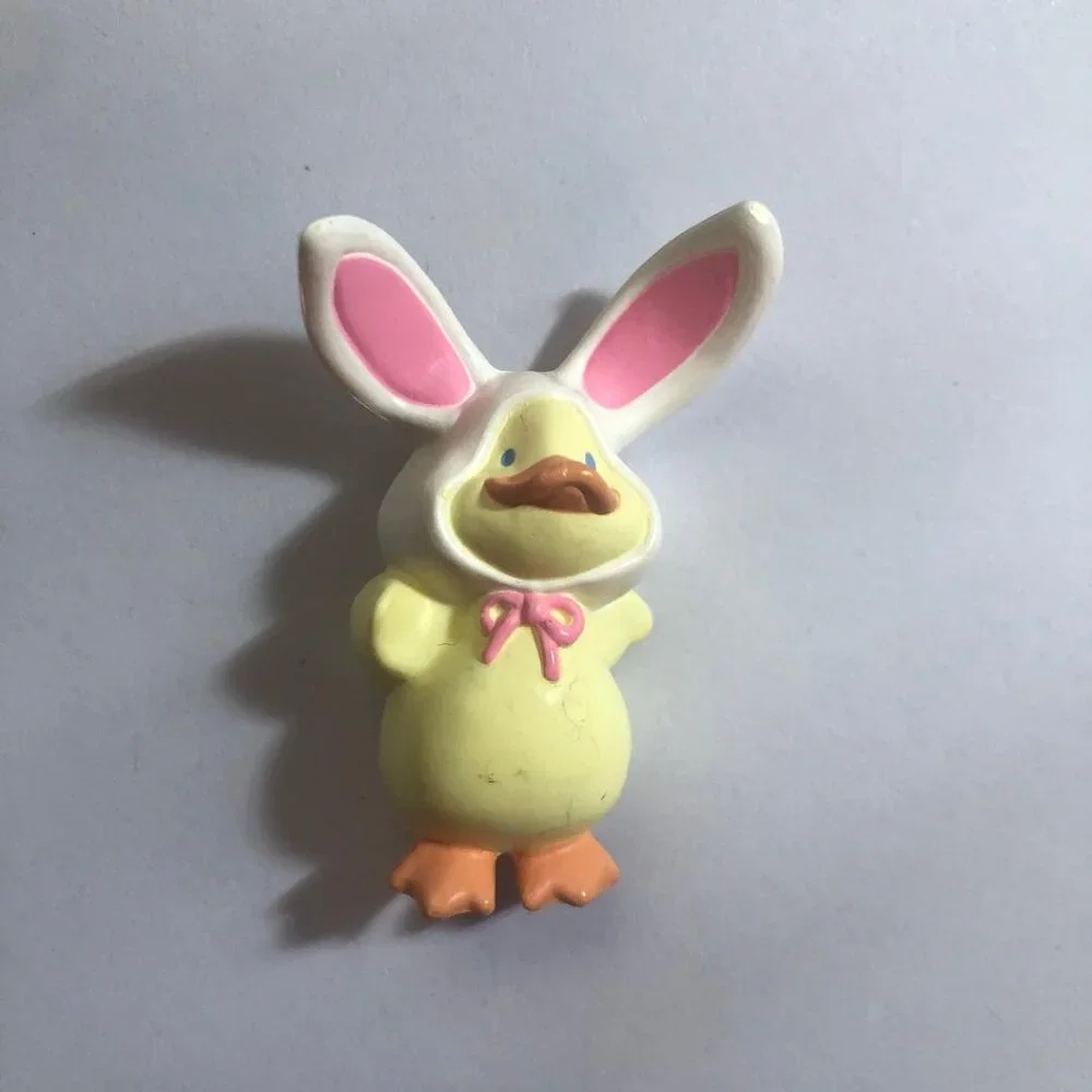 New Vintage Hallmark Easter Chick Duck in Bunny Rabbit Ears Costume 90's Brooch